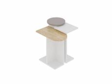 Table gigogne 3 pièces clarus bois blanc, chêne et moka