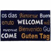 Tapis coco 'Welcome / Bienvenue / Bienvenido / Guten Tag' - 40x60 cm