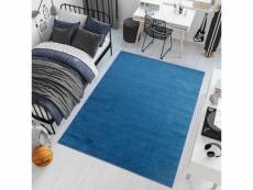 Tapiso florida tapis salon chambre moderne bleu marine douux frise 80x150 P113A NAVY 0,80-1,50 FLORIDA
