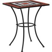 The Living Store - Table de bistro mosaïque Terre cuite et blanc 60 cm Céramique Brun