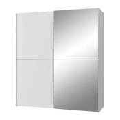 ULOS Armoire 2 portes coulissantes + miroir - Blanc mat - L 170,3 x P 61,2 x H 190,5 cm