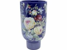 "vase fleurs 27cm bleu"