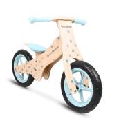 Vélo sans pédales pour enfants en bois naturel bleu