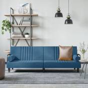 Vidaxl - Canapé-lit avec accoudoirs bleu velours Bleu