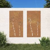 Vidaxl - Décorations murales de jardin 2pcs 105x55