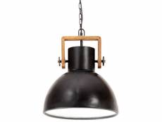 Vidaxl lampe suspendue industrielle 25 w noir rond 40 cm e27 320535