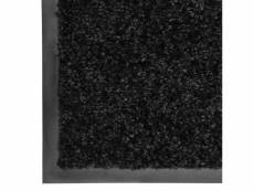 Vidaxl paillasson lavable noir 90x150 cm 323413