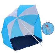 Vidaxl - Parasol de plage Bleu et blanc 180 cm Tissu