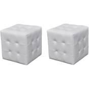 Vidaxl - Tabourets cube Blanc