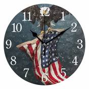 WowPrint Horloge Murale, Drapeau américain en Acrylique