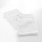 1001kdo - Lot de 2 gants de toilette 15 x 21 cm Tendresse blanc