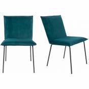 2 chaises vintages en velours Floke - Bleu