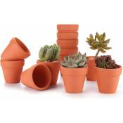 Aiducho - Pots De Fleurs Intérieur/Extérieur 12pcs 6.5cm Mini Pot En Terre Cuite De Succulent Cactus Pour Cactus Succulent Plantes Fleur Décoration