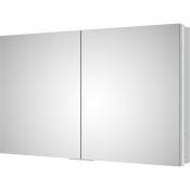BERNSTEIN - Armoire à glace aluminium murale salle de bain et toilettes, étagère avec miroir avec LED encastrée et prise de courant - UP7012