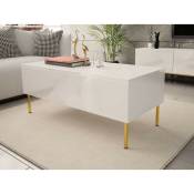 Bestmobilier - Celeste - table basse - 120 cm - style contemporain - blanc / doré - Blanc / Doré