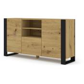 Bim Furniture - Commode mondi 2D1K 158 cm chêne artisan / noir mat