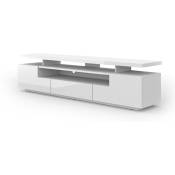 Bim Furniture - Meuble tv eva 195 cm blanc brillant