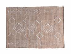 Bobochic tapis en jute philis motif graphique beige 150x230