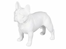 Bulldog en résine blanche 19 cm