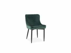 Chaise polyester métal vert 52x62x82cm - polyester, métal - décoration d'autrefois