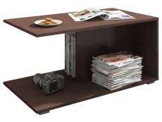 Cornel - table basse contemporaine salon/séjour 90x50x45 cm - 2 plateaux + rangements magazines&télécommandes - design moderne - wenge