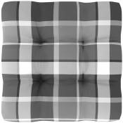 Coussin de canapé palette Motif à carreaux gris 50x50x10 cm
