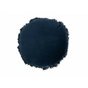 Coussin rond en coton bleu 47x47cm - Marron