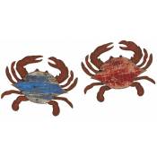 Crabes rouge et bleu déco murale (Lot de 2) - Rouge