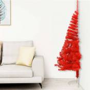Demi Sapin de Noël artificiel | Arbre de Noël avec support Rouge 240 cm pvc 31605