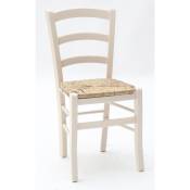 Fashion Commerce - Lot de 2 chaises en bois blanc en