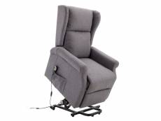 Fauteuil de relaxation électrique fauteuil releveur inclinable avec repose-pied ajustable lin gris chiné