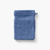 Gant de toilette coton uni bouclette bleu 15 x 21 cm