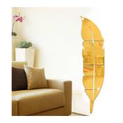 Groofoo - Miroir acrylique 3D - Décoration murale - En forme de plume - Décoration murale autocollante - Décoration d'intérieur pour