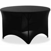 Housse pour table noire 120 cm ronde - Noir