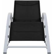 Inlife - Chaise longue Textilène et aluminium Noir