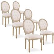 Intensedeco - Lot de 6 chaises médaillon capitonnées