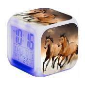 Jalleria - Réveil cheval - Alarme animale - led - Avec lumière - Brillant dans la nuit - Pour enfants et adultes - Cadeaux D'anniversaire pour Adultes