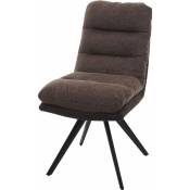 [JAMAIS UTILISÉ] Chaise de salle à manger HHG-847, pivotante Auto-Position tissu/textile brun-brun foncé - brown