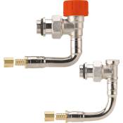 Kit robinets de radiateur équerre hydrocablé à sertir - Pour PER Ø 12 mm - Radiateur T11/22 - Comap