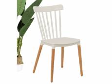 Kosmi - chaise blanche style scandinave à barreaux