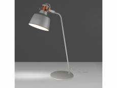 Lampe de table en acier époxy gris et détails en