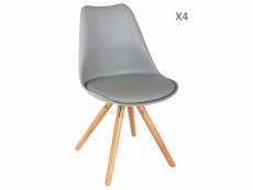 Lot de 4 - chaise scandinave raku - hauteur d'assise