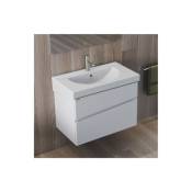 Meuble salle de bains Vasque céramique traditionnelle Gamme PRO SANINDUSA semi encastre 65 Urb.Y couleur blanc