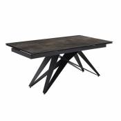 Meubletmoi - Table extensible 160/240 cm céramique gris vieilli pied géométrique - maine 03