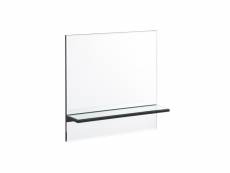 Miroir carré étagère verre - zarico - l 45 x l 11 x h 45 cm - neuf