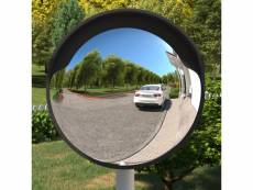 Miroir de traffic convexe d'extérieur - noir ø60 cm polycarbonate meuble pro frco14523