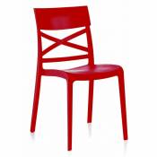 New Garden - Set 4 chaises en rsine rouge London pour intrieur/extrieur 6 pices