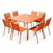 Oviala - Ensemble table de jardin et 8 chaises en métal