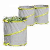 Oviala - Lot de 3 sacs à déchets de jardin 85l polyester gris - Gris