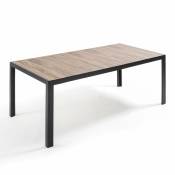 Oviala - Table de jardin structure aluminium et céramique aspect bois - Tivoli - Bois